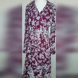 Bardot Floral Burgundy Dress
